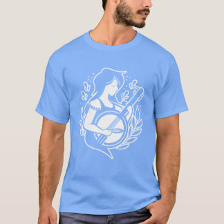 Banjo-Mädchen Cartoon-Look Freund T-Shirt