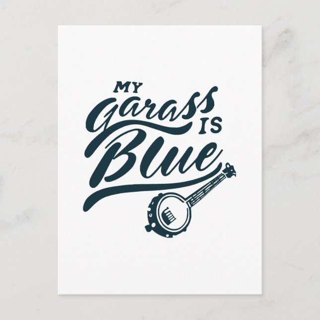 Banjo Mein Glas ist blau Postkarte (Vorderseite)