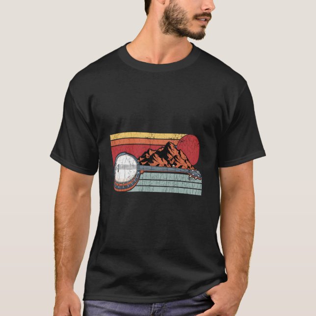 Banjo Mountains And Sun Sketch T-Shirt (Vorderseite)