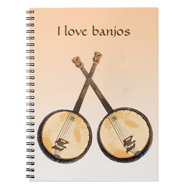 Banjo Music Instrument Orange Carnet (Devant)