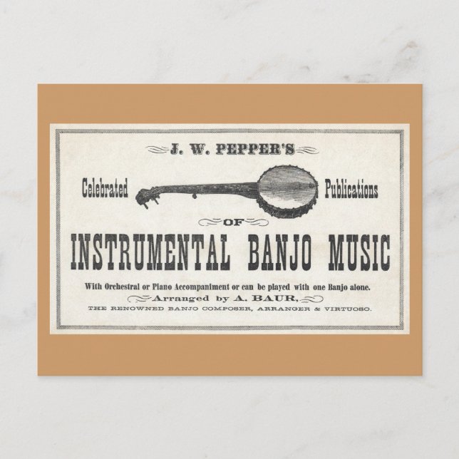 Banjo Music Postcard Postkarte (Vorderseite)