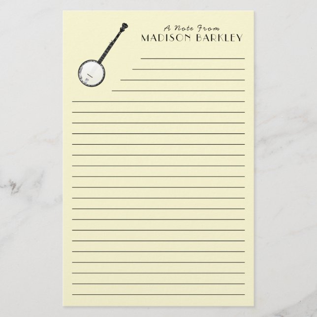 Banjo Musician Music Teacher Briefpapier (Vorderseite)