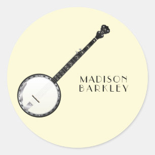 Banjo Musician Music Teacher Runder Aufkleber