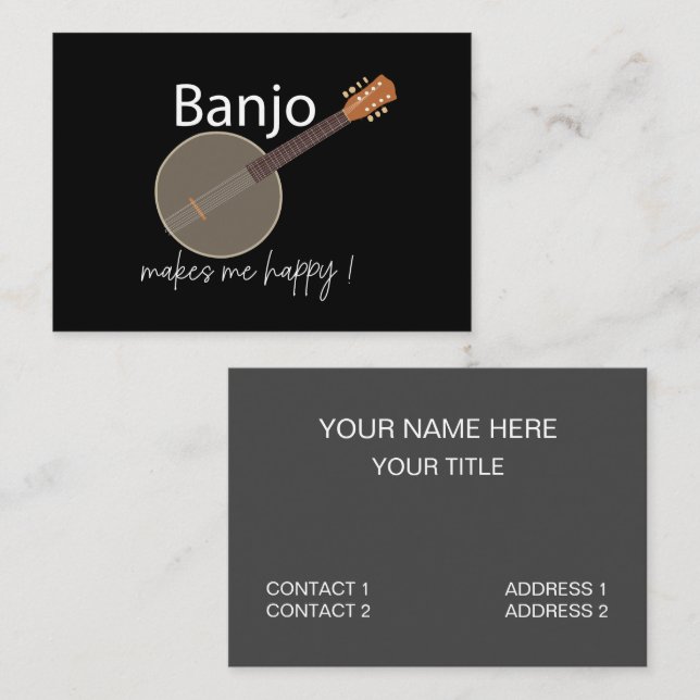 Banjo Musician Music Teacher Visitenkarte (Vorne/Hinten)