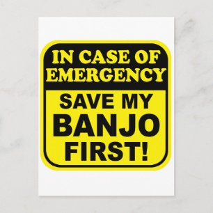 Banjo-Notfall Postkarte