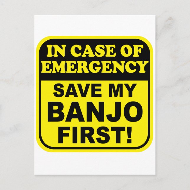 Banjo-Notfall Postkarte (Vorderseite)