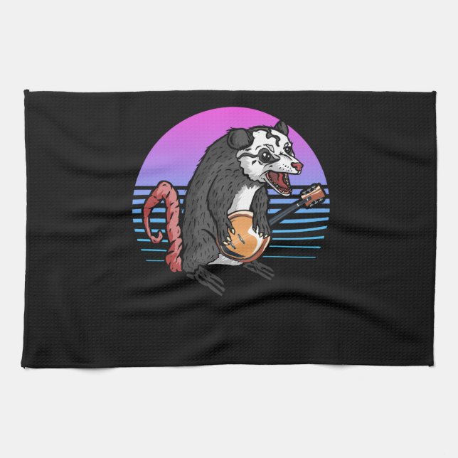 Banjo Opossum Folk Country Music Lover Geschirrtuch (Horizontal)