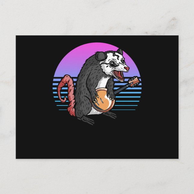 Banjo Opossum Folk Country Music Lover Postkarte (Vorderseite)