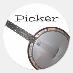 Banjo-Pflücker Runder Aufkleber