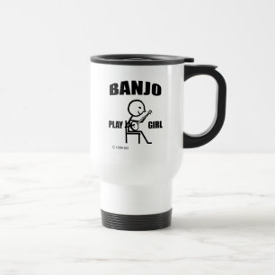 Banjo Play Girl Reisen Mug Reisebecher