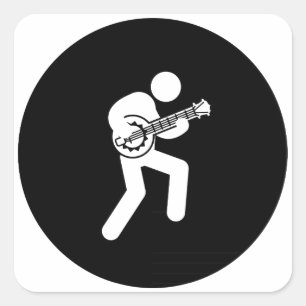 Banjo Player Quadratischer Aufkleber