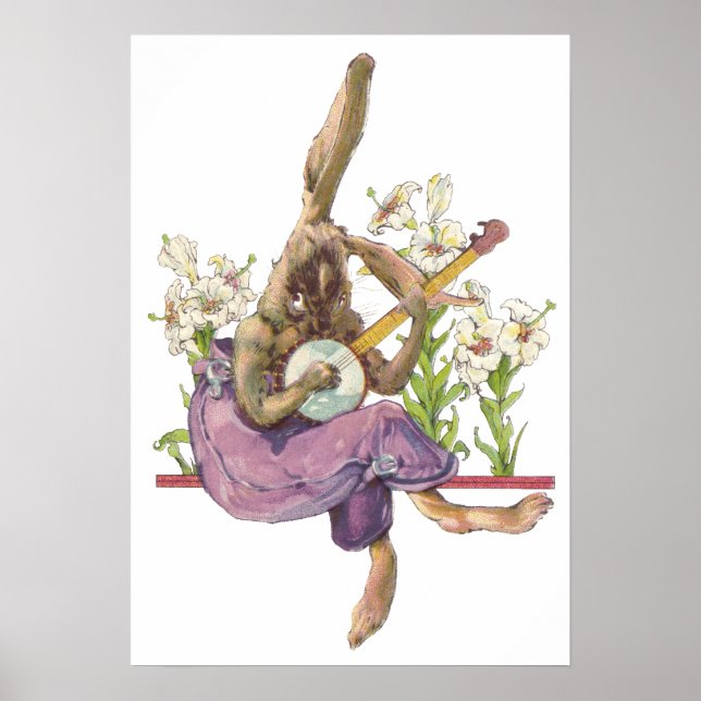 Banjo Playing Bunny Poster (Vorne)