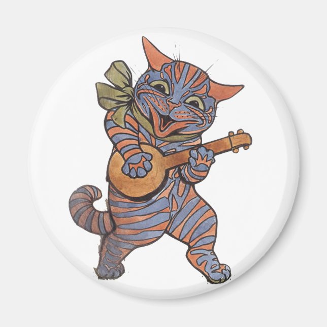 Banjo Playing Cat Magnet (Vorne)
