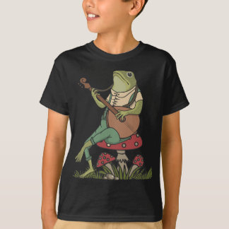 Banjo Playing Cotattcore Ästhetischer Frosch auf M T-Shirt