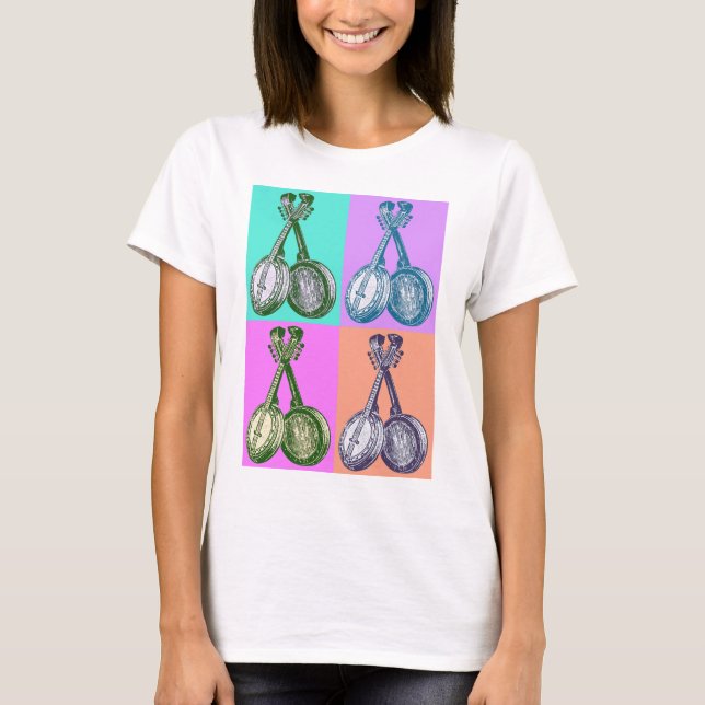 Banjo-Pop-Kunst T-Shirt (Vorderseite)