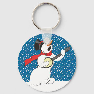Banjo-Schneemann Schlüsselanhänger