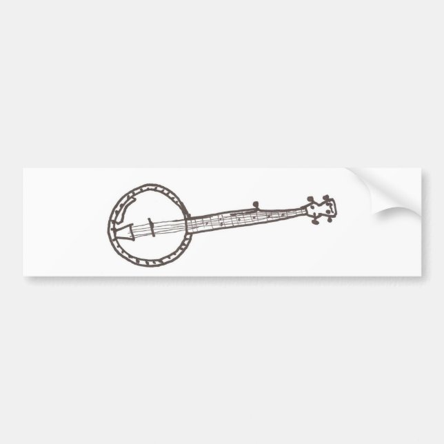 Banjo-Skizze-Autoaufkleber Autoaufkleber (Vorne)