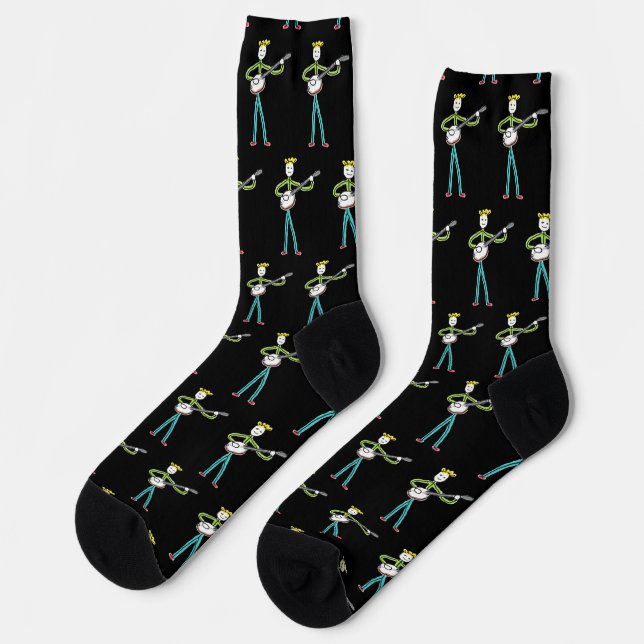 Banjo Stickman Socken (Linkes Detail)