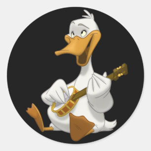 Banjo-Strummin' Enten-Aufkleber Runder Aufkleber