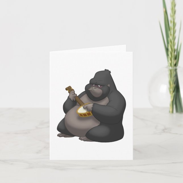 Banjo-Strummin' Gorilla-Anmerkungs-Karte Karte (Vorderseite)