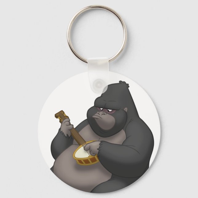 Banjo-Strummin' Gorilla-Schlüsselanhänger Schlüsselanhänger (Vorderseite)