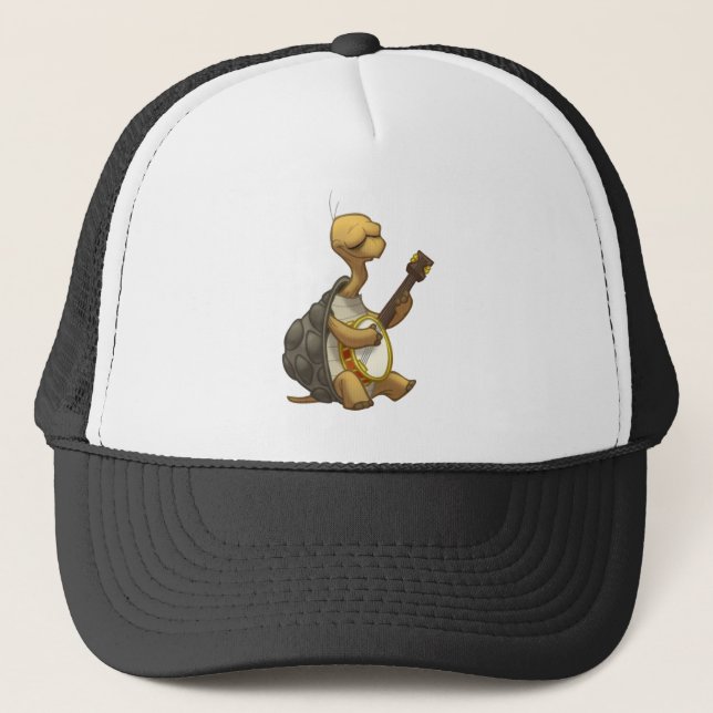 Banjo-Strummin' Schildkröten-Hut Truckerkappe (Vorderseite)