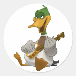 Banjo-Strummin' Stockenten-Aufkleber Runder Aufkleber