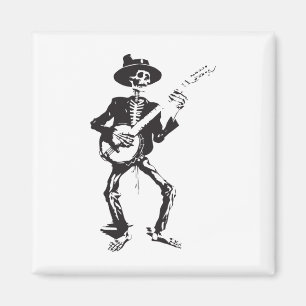 Banjo Tancing Skeletts Festival Moon and Stars Magnet