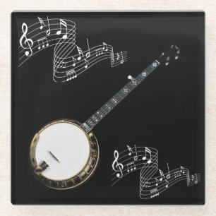 BANJO und MUSIKNOTEN Glasuntersetzer