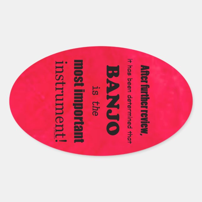 Banjo wichtigste Instrument Oval Aufkleber (Vorderseite)