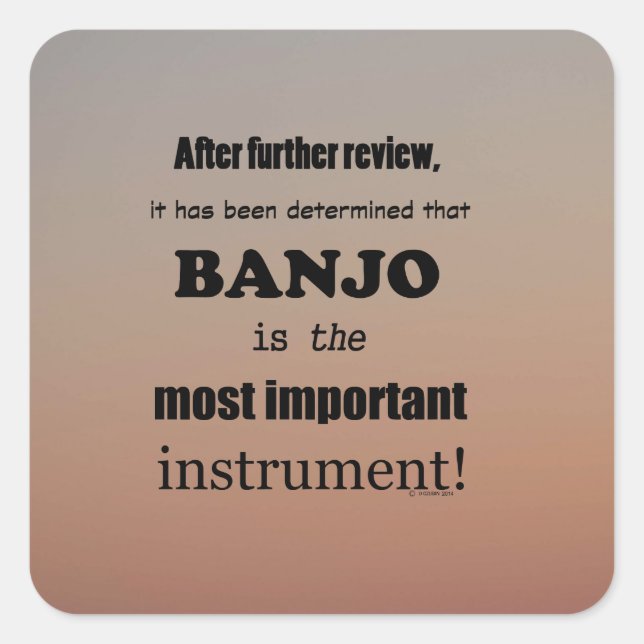 Banjo Wichtigster Instrument Square Sticker (Vorderseite)