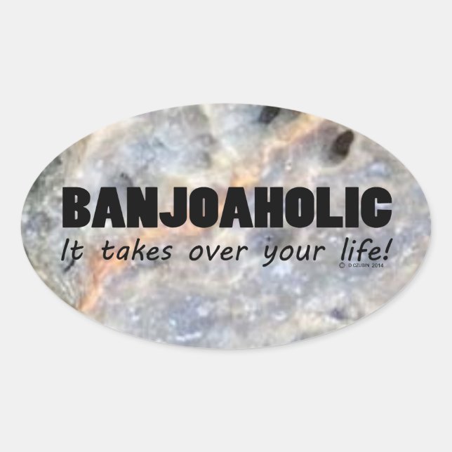 Banjoaholic Life Oval Sticker (Vorderseite)