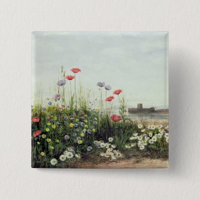 Bank der Sommer-Blumen Button (Vorderseite)