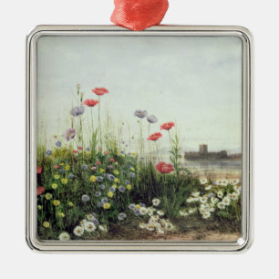 Bank der Sommer-Blumen Ornament Aus Metall