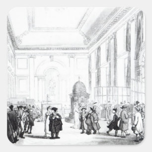 Bank of England, Great Hall, von Ackermann's Quadratischer Aufkleber