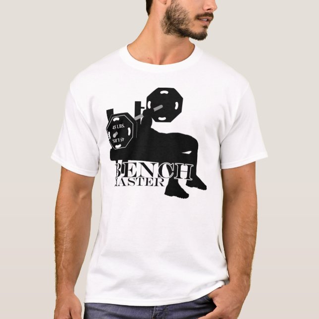 Bank-Presse-Hauptweightlifting-T - Shirt (Vorderseite)