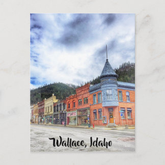 Bank Street in Wallace Idaho Postkarte