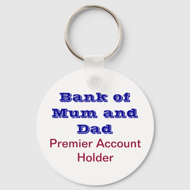 Bank von Müttern und Vater Schlüsselanhänger (Vorderseite)