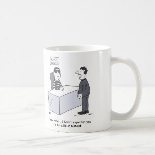 Bankabteilung Banker verkleidet wie ein robuster Kaffeetasse