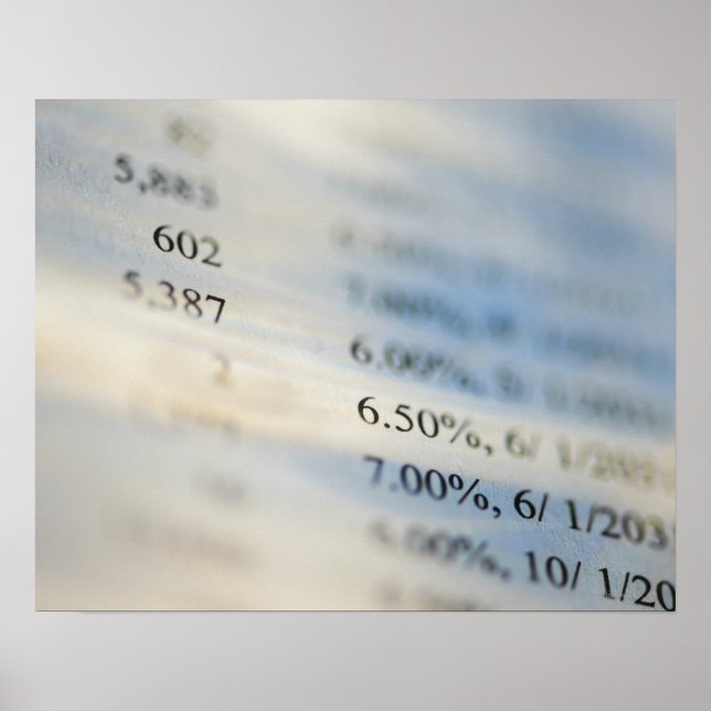 Bankaufstellungen Poster (Vorne)