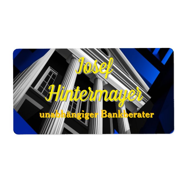 Bankberater, BankangestellterVisitenkarte (Vorne)