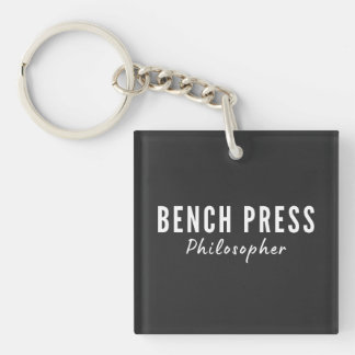 Bankdrücken-Philosoph-T-Shirt fürs Fitnessstudio Schlüsselanhänger