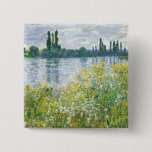 Banken Claude Monets   der Seines, Vetheuil, 1880 Button