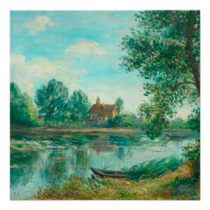 Banken der Loing in Saint-Mammès Alfred Sisley Poster