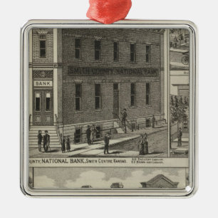 Banken, Wohnsitz, Rumpf-Haus, Smith-Mitte, Kansas Silbernes Ornament