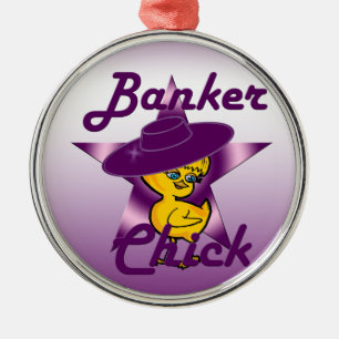 Banker Chick #9 Ornament Aus Metall