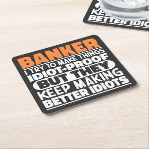 Banker Ich versuche, Dinge Cool zu machen Lustige Rechteckiger Pappuntersetzer