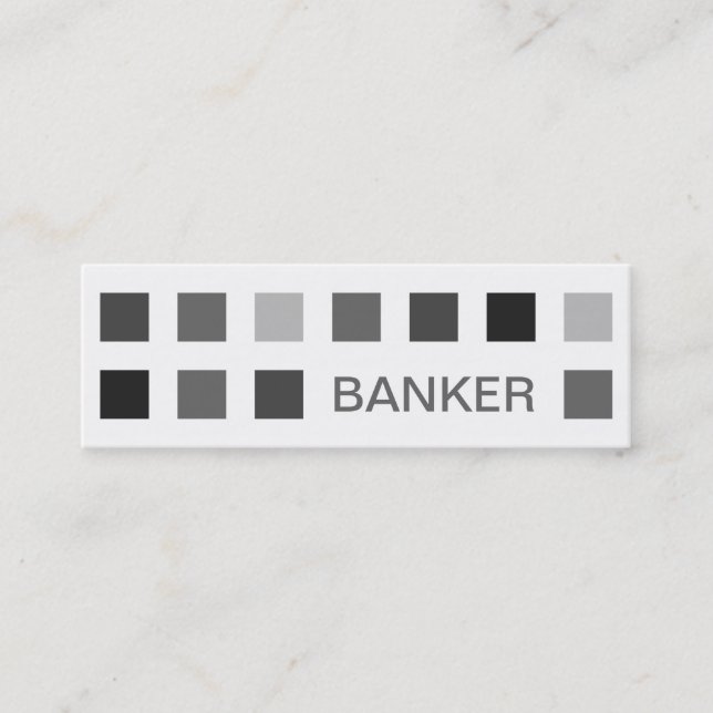 BANKER (Mod-Quadrate) Mini Visitenkarte (Vorderseite)