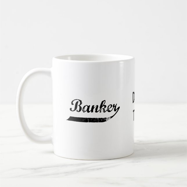 Banker-Typografie Kaffeetasse (Links)