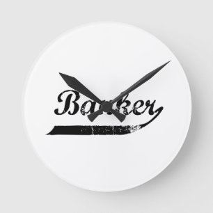 Banker typography runde wanduhr